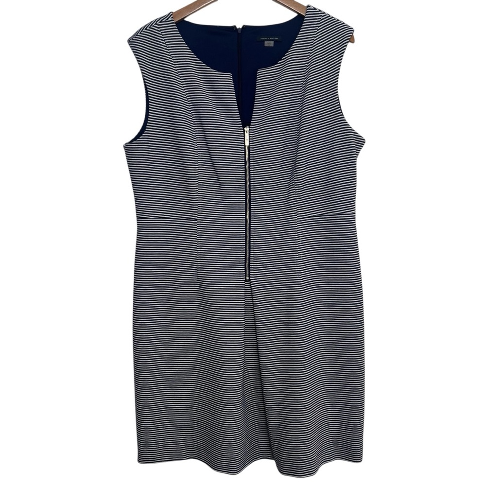 Tommy Hilfiger Dress Size 16 Sleeveless Blue White Striped Women‎ Dress